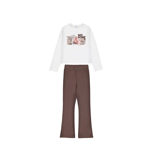 Conj. leggings punto textura 7762 cafe