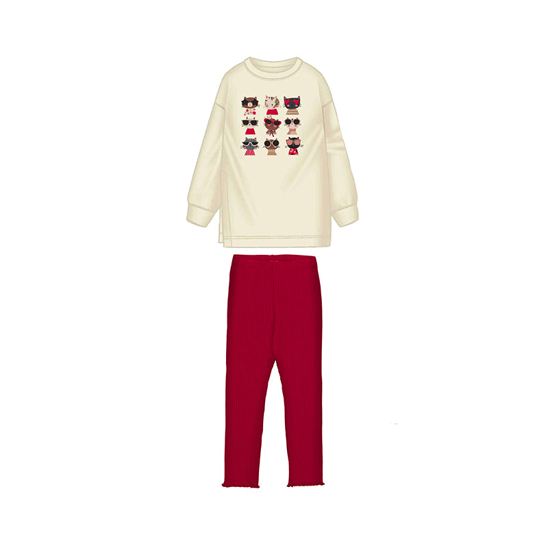 Conj. pullover leggings canele 4722 rojo