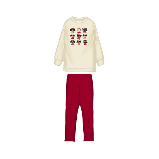 Conj. pullover leggings canele 4722 rojo