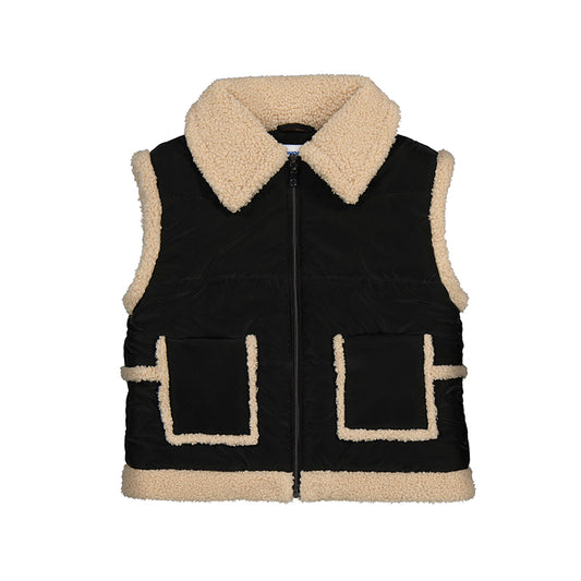 chaleco contrastes borrego 4313 negro