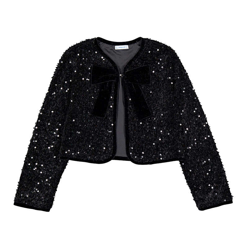 Chaqueta terciopelo lentejuela 7434 negro