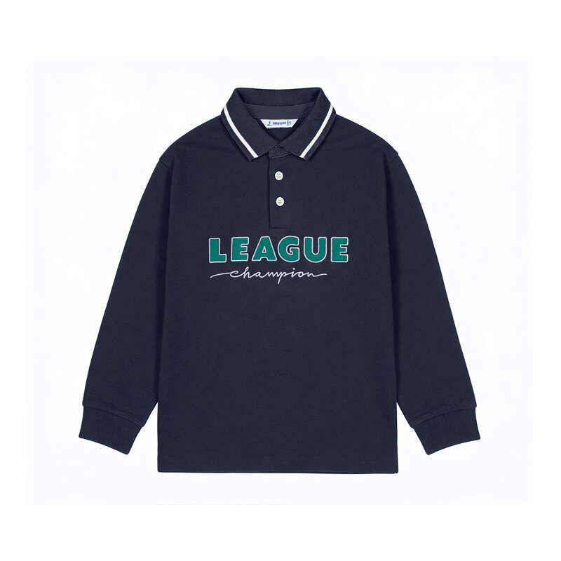 Polo m/l print 4139 azul