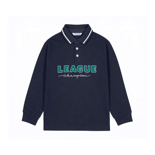 Polo m/l print 4139 azul