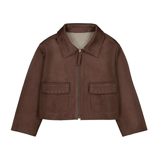 Chaqueta antelina doble cara 4409 castaña