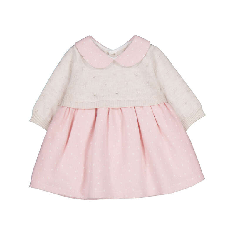 Vestido tricot combinado 2801  Rosa baby