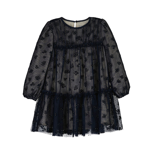 Vestido tul fantasia 4919 marino