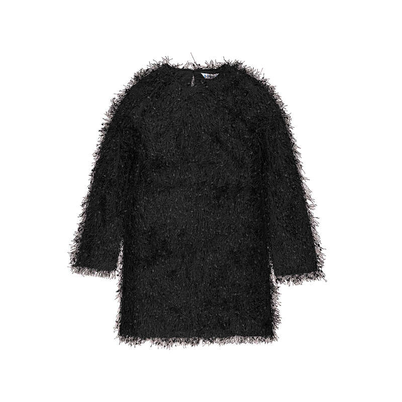 Vestido flecos 7941 negro