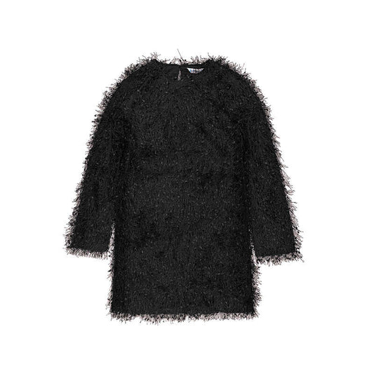 Vestido flecos 7941 negro