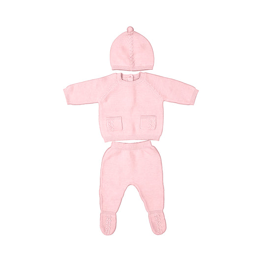 Conj. polaina y gorro tricot 2564 Cuarzo
