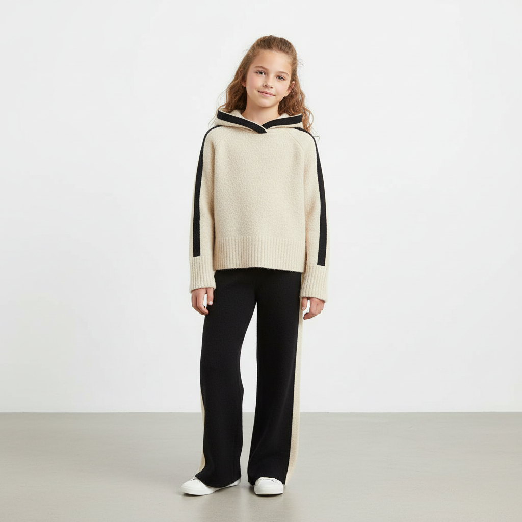 Con. pantalon tricot capucha 7585 negro