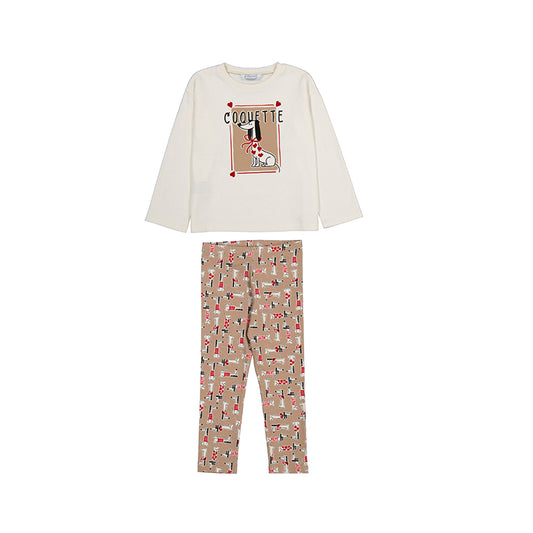 Conj. leggings estampado 4719 camel rojo
