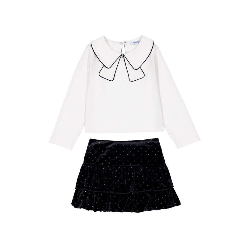 Conj. falda terciopelo strass 4936 negro