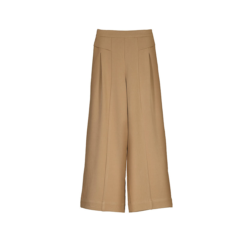 Pantalon largo wide leg 7572 camel