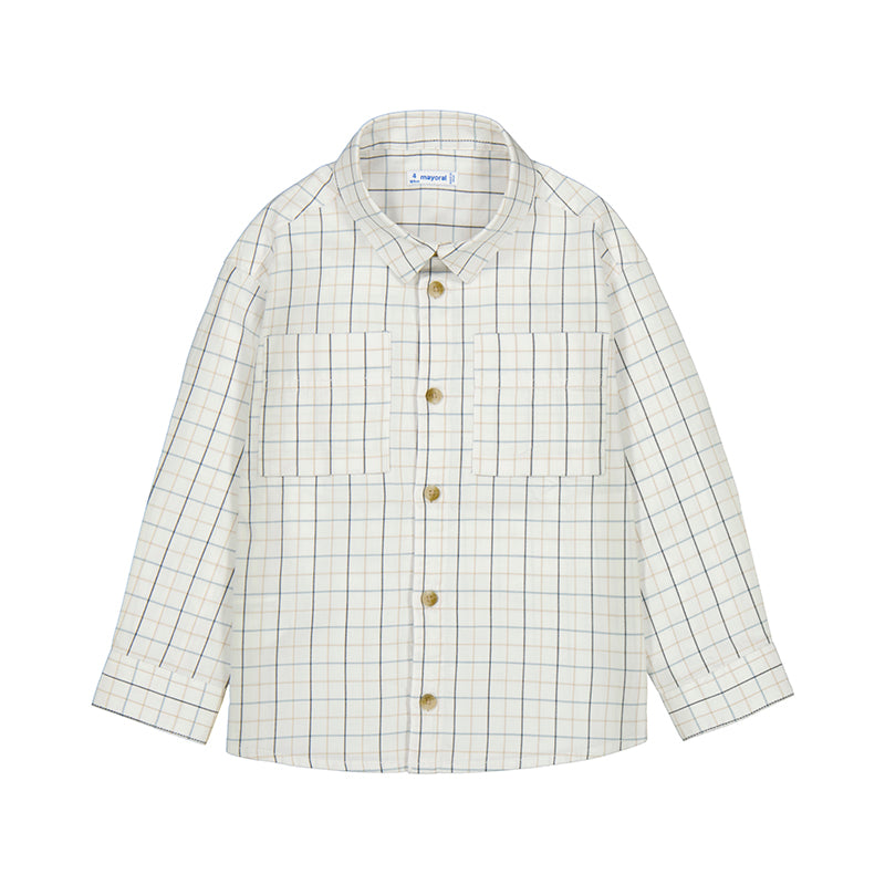 camisa cuadros 4128 nata