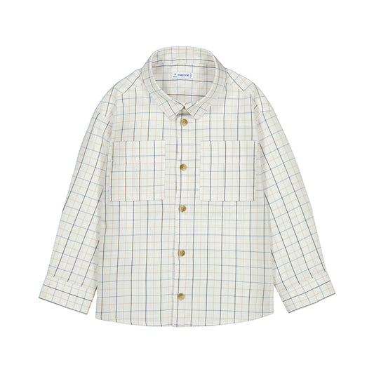 camisa cuadros 4128 nata
