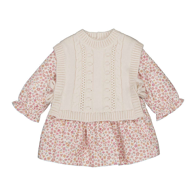 Vestido con chaleco tricot 2821 cream
