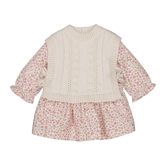 Vestido con chaleco tricot 2821 cream