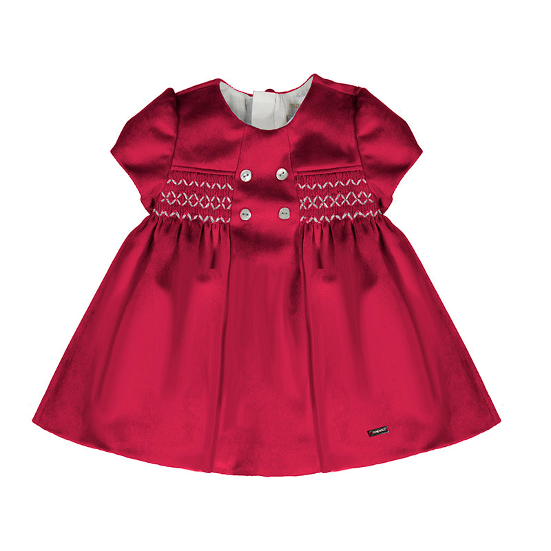 Vestido terciopelo m/c 2816 guinda