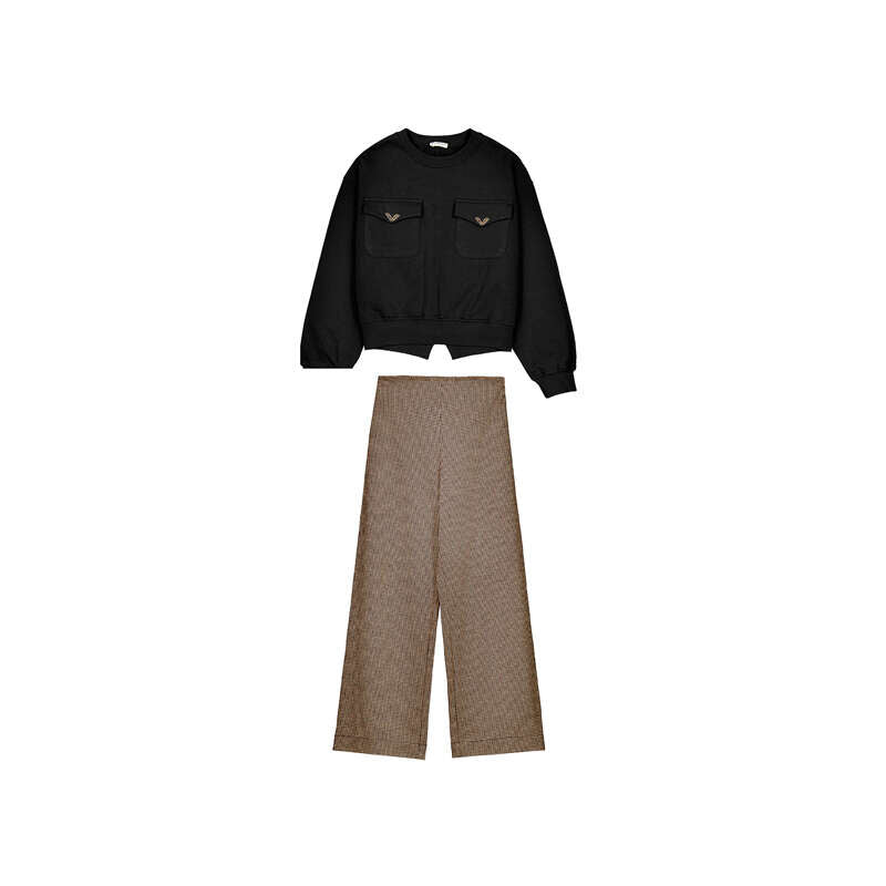 Conj. pantalon jacquard 7534 negro