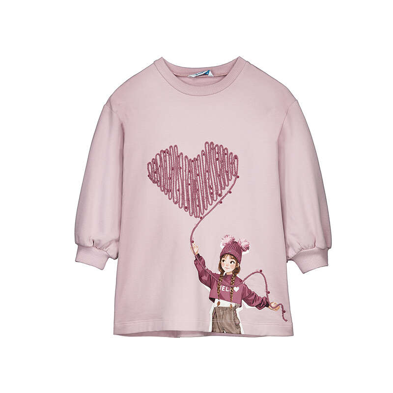 Vestido felpa serigrafia 4914 malva