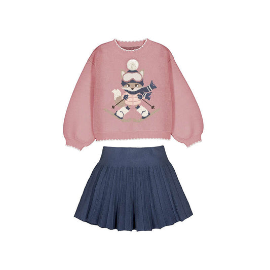 Conj. falda tricot jacquard 4933 rosaceo