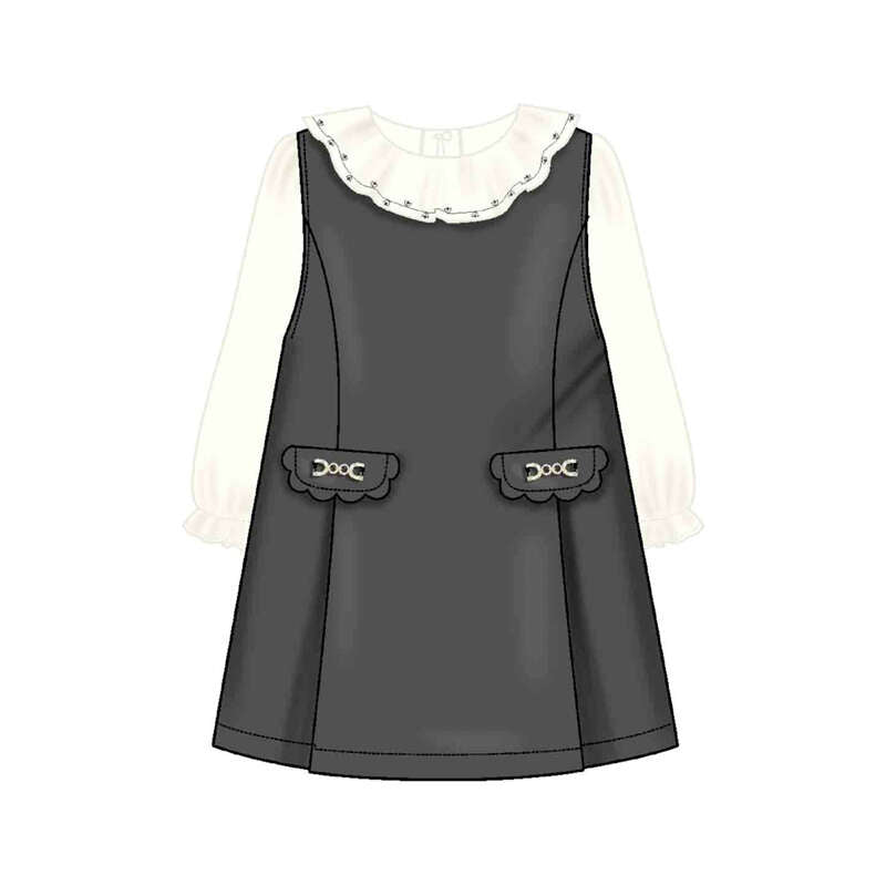 VVestido pu combinado 4921 negra
