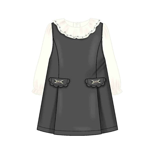 VVestido pu combinado 4921 negra