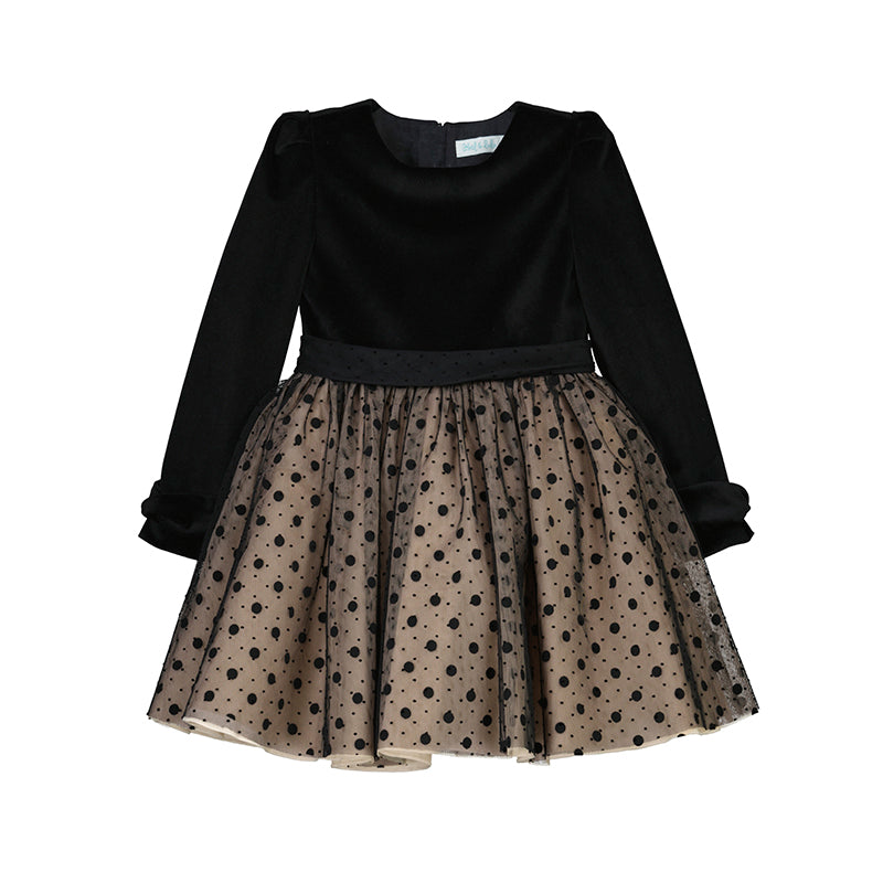Vestido tul topo 5524 negro
