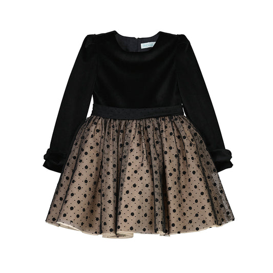 Vestido tul topo 5524 negro