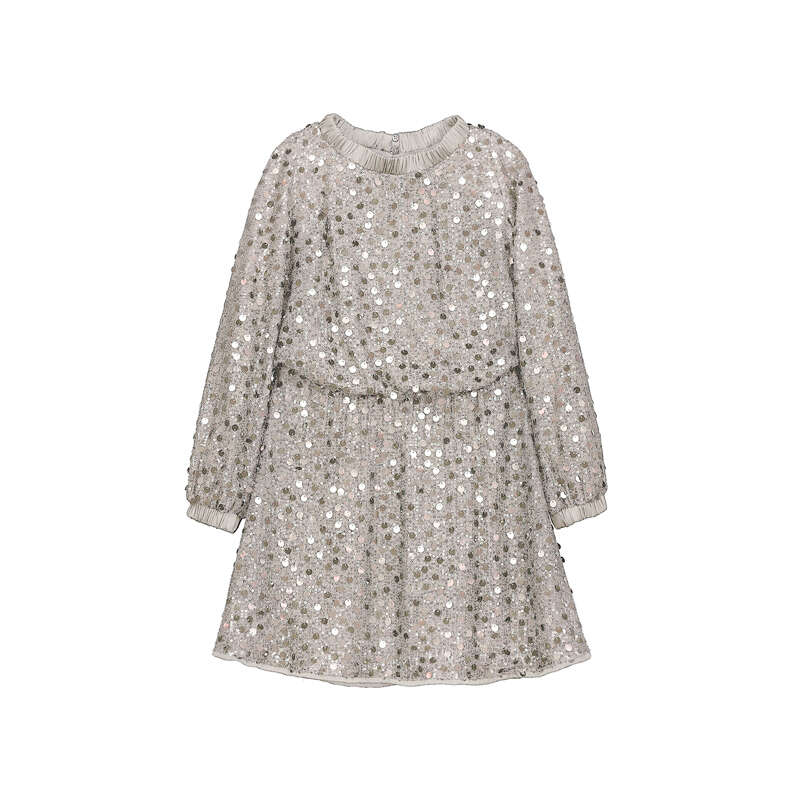 Vestido lentejuelas 7938 avena