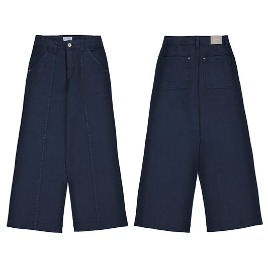 pantalon largo sarga wide leg 7580 petroleo
