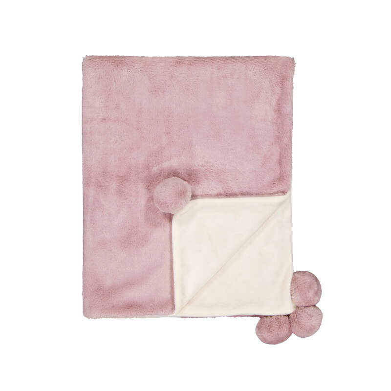 Manta pompon 9143  rosa baby