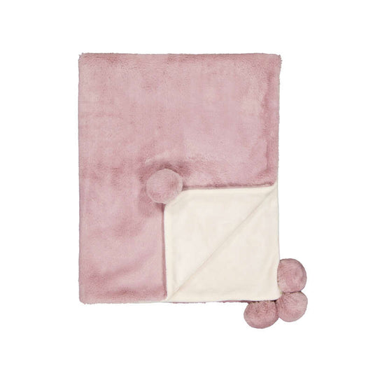 Manta pompon 9143  rosa baby