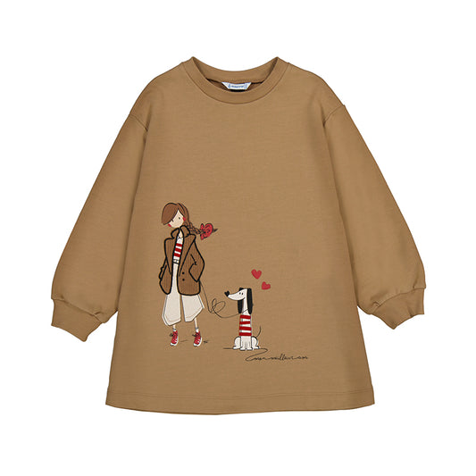 Vestido felpa evase 4929 camel