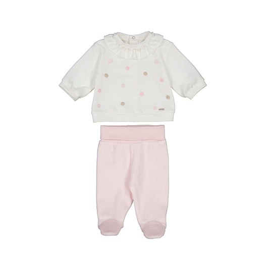 Conj. polaina combinado 2555 Rosa baby