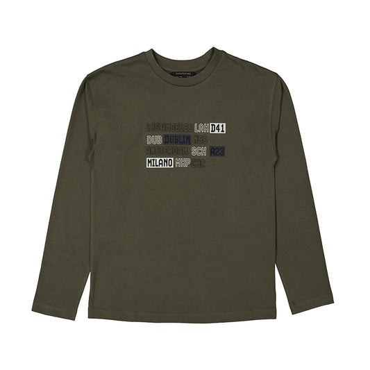 Camiseta m/l embossed 7012 oliva