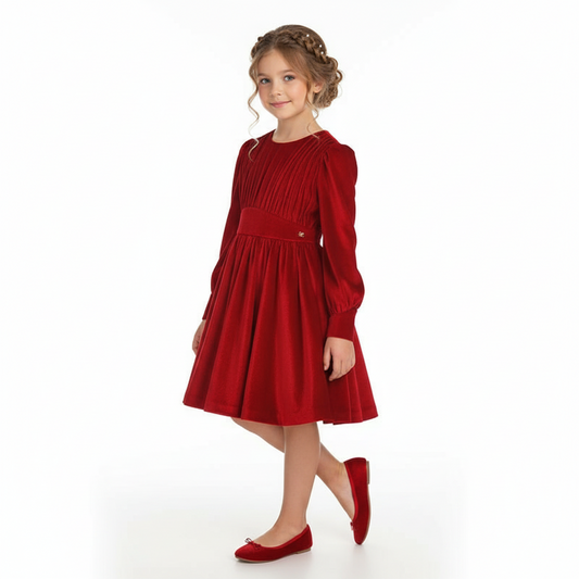 Vestido terciopelo glitter 5528 rojo