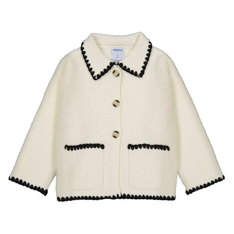 chaqueta tricot bucles 4436 almendra