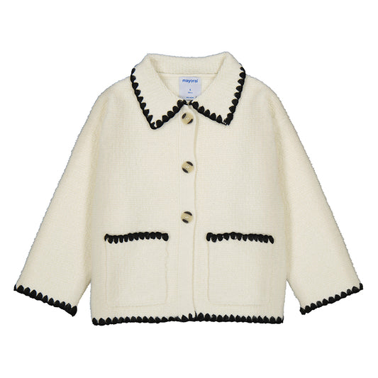 chaqueta tricot bucles 4436 almendra