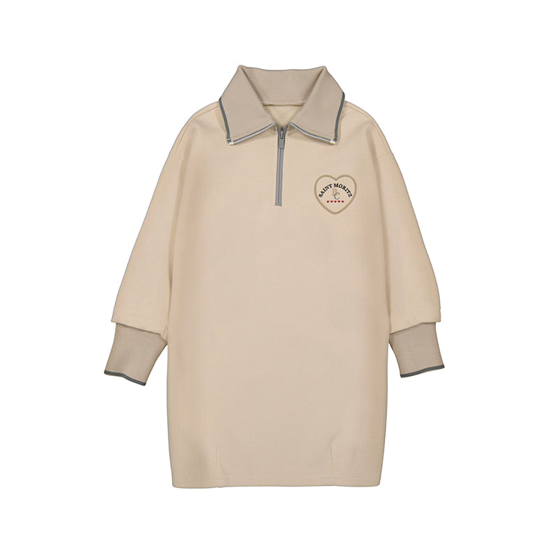 Vestido felpa cremallera 7912 arena