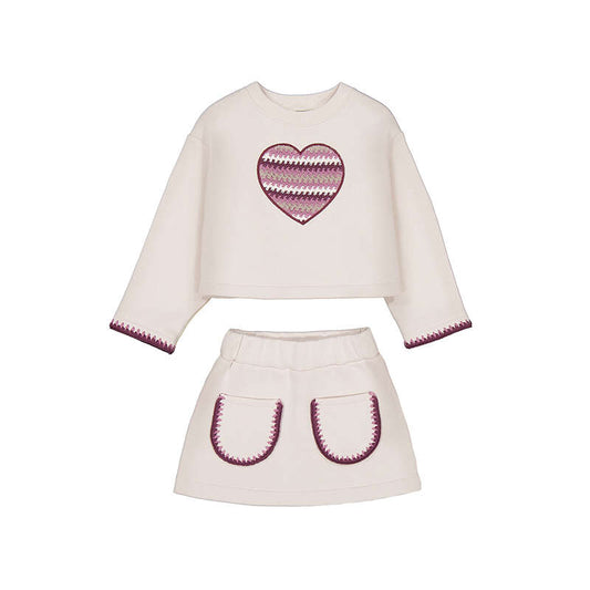 Conjunto mayoral de falda y sudadera para niña 4932 tofu