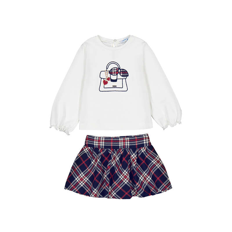 Conjunto falda cuadros 2953 marino