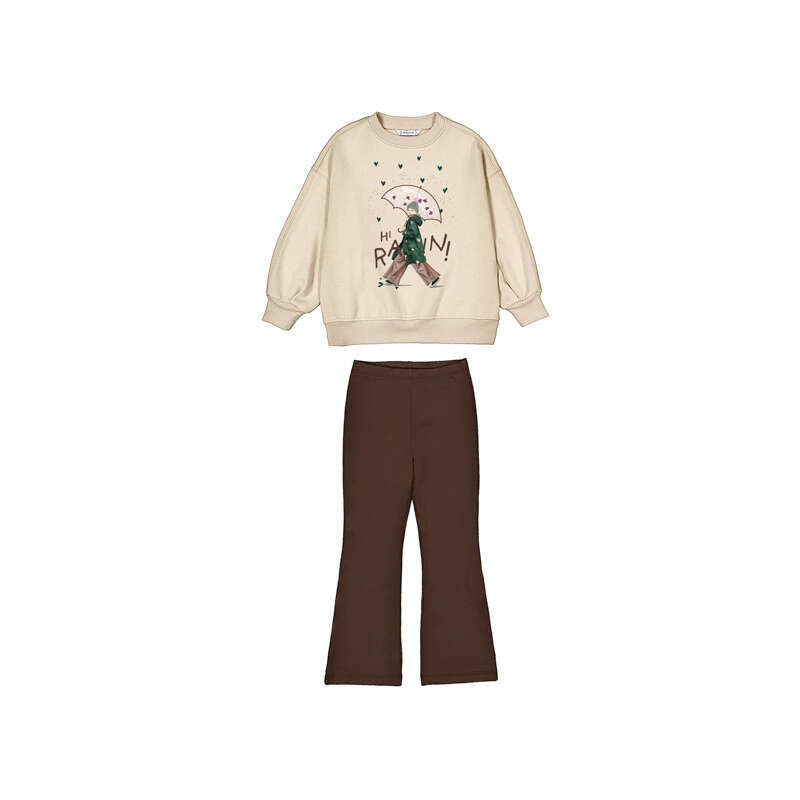Conj. leggings flare 4732 cafe