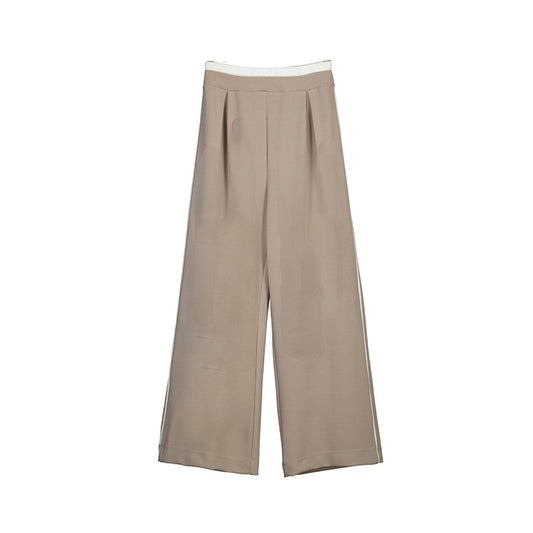 Pantalon largo doble cintura 7581 topo