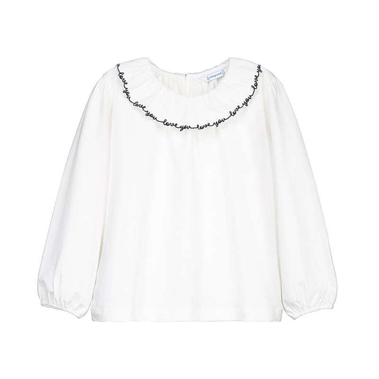 Blusa cuello volante 4149 Crd-negro