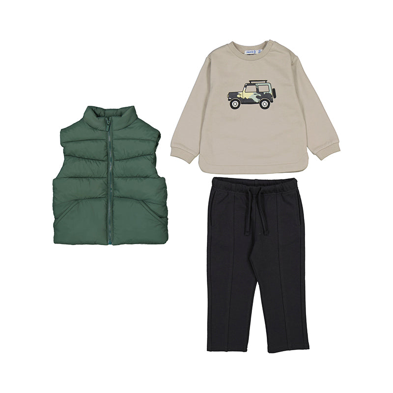 Conj. pant. pullover chaleco 2649 abeto