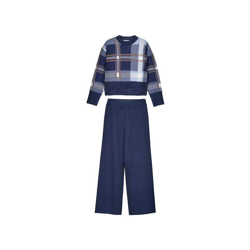 Conj. pantalon tricot jacquard 7532 tinta