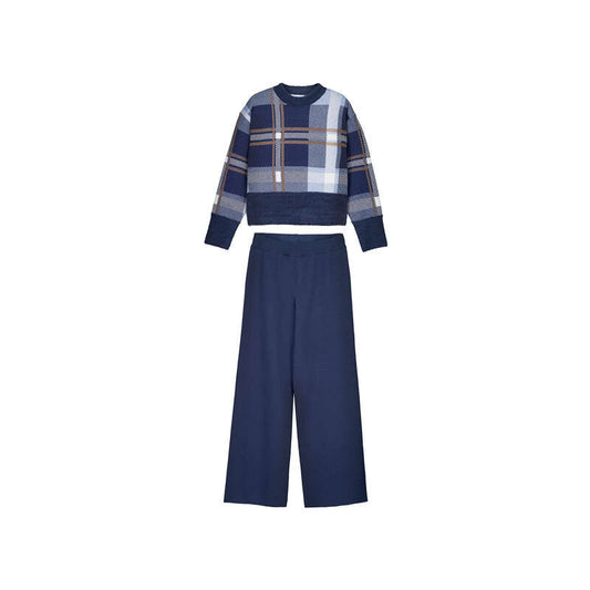 Conj. pantalon tricot jacquard 7532 tinta