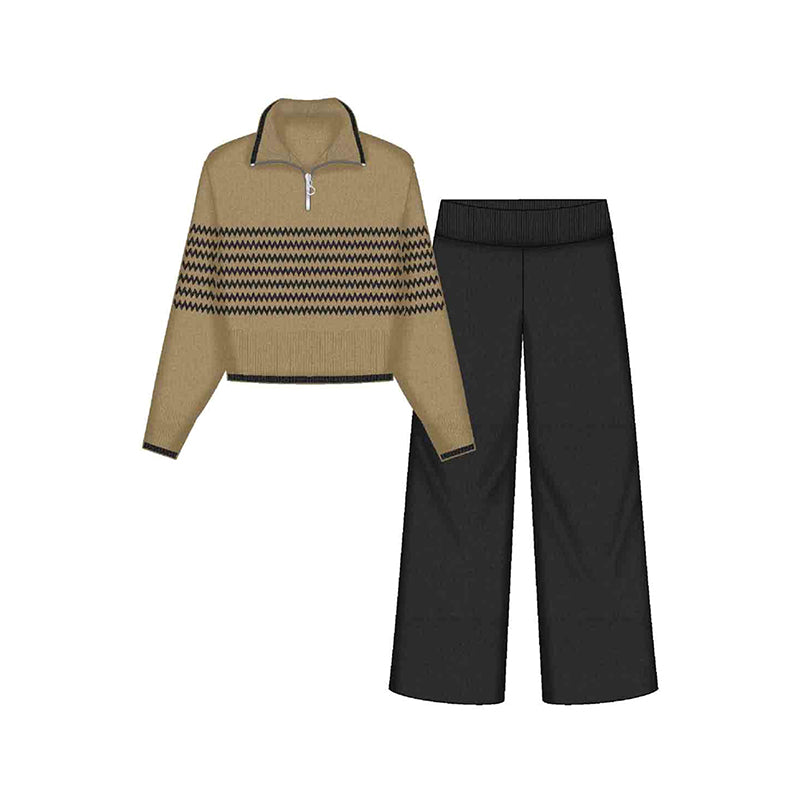 Conj. pantalon largo tricot 7583 negro