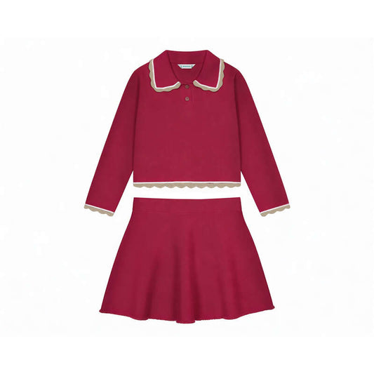Conj. falda tricot 7944 granate